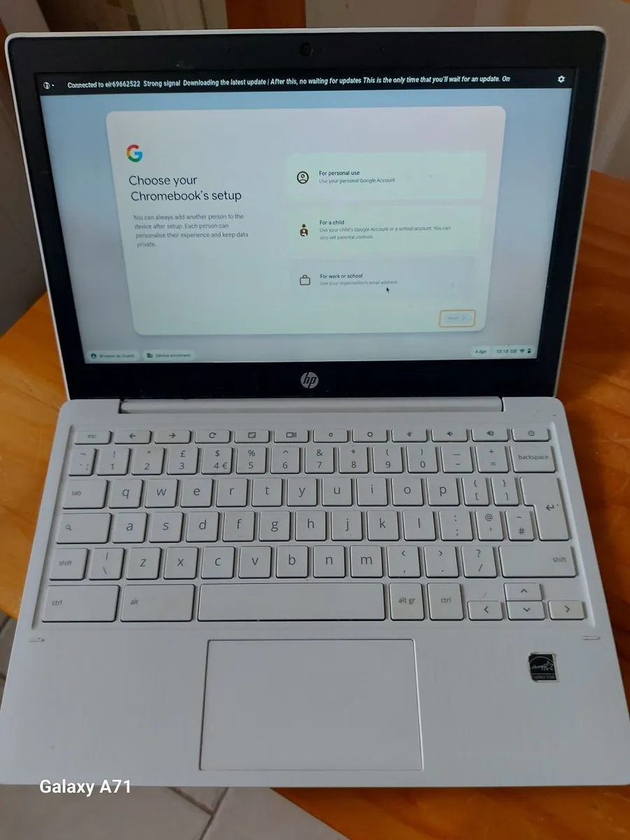 HP Chromebook, Model 11a-na0502na, White, Excellen - Image 1