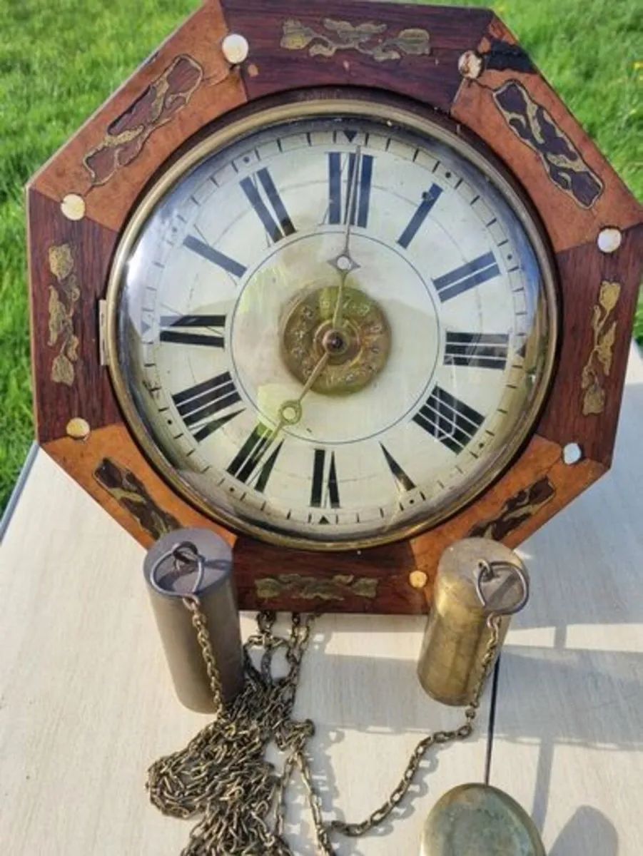19th-century antique wall clock - Image 1