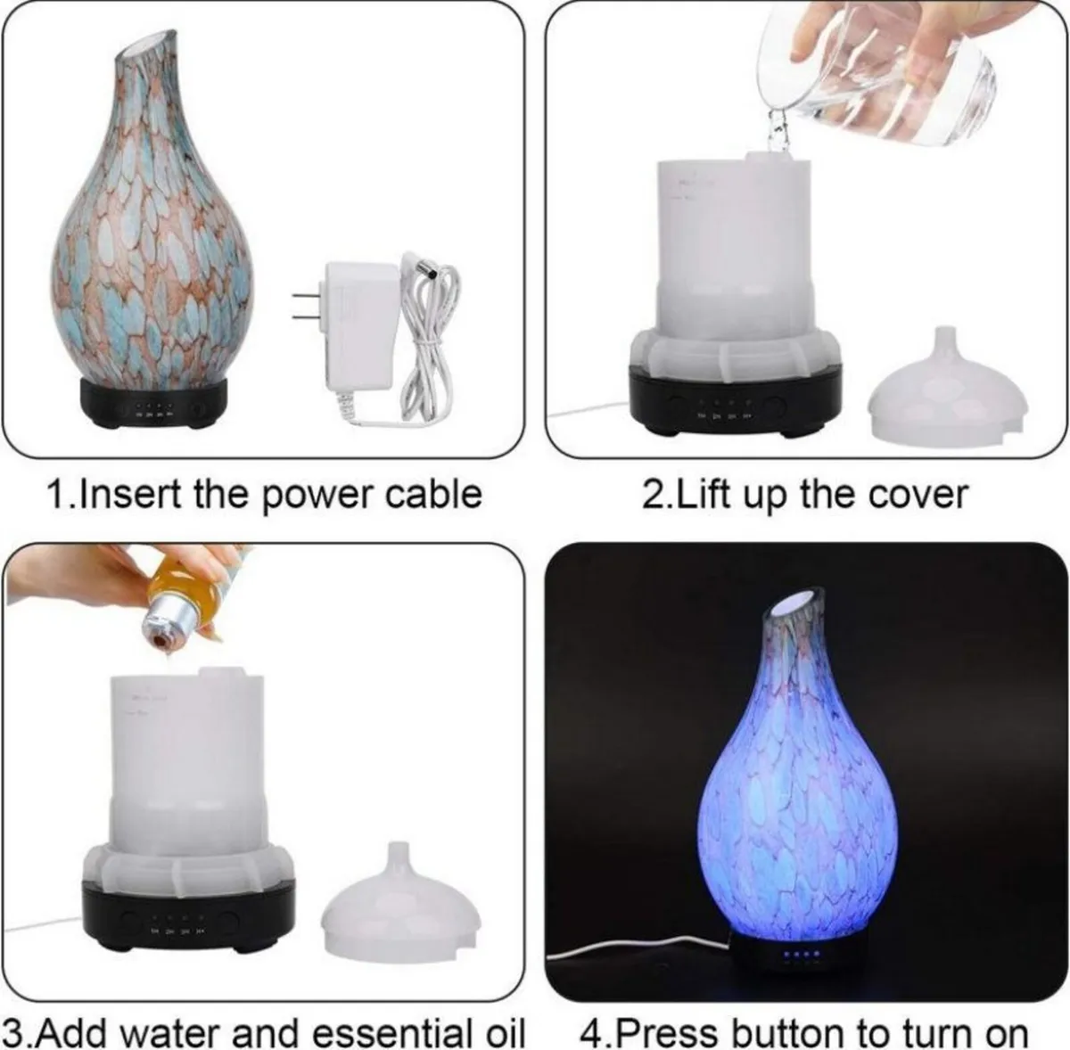 BNIB Glass Essential Oil Diffuser Set+12 Oils - Image 2
