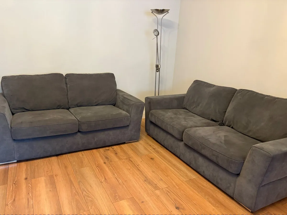 2+3 Seater Couches Grey - Image 2