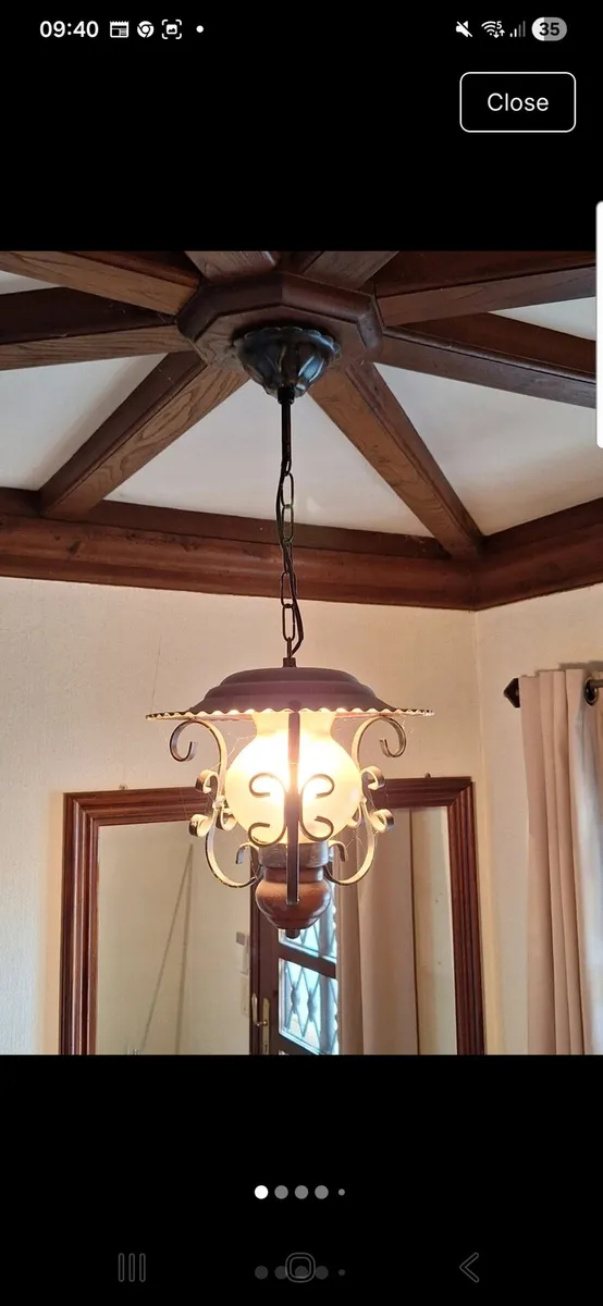 Vintage 1970s rustic pendant light - Image 1