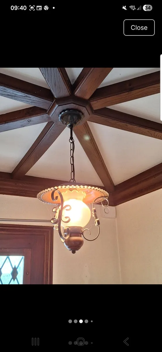 Vintage 1970s rustic pendant light - Image 3