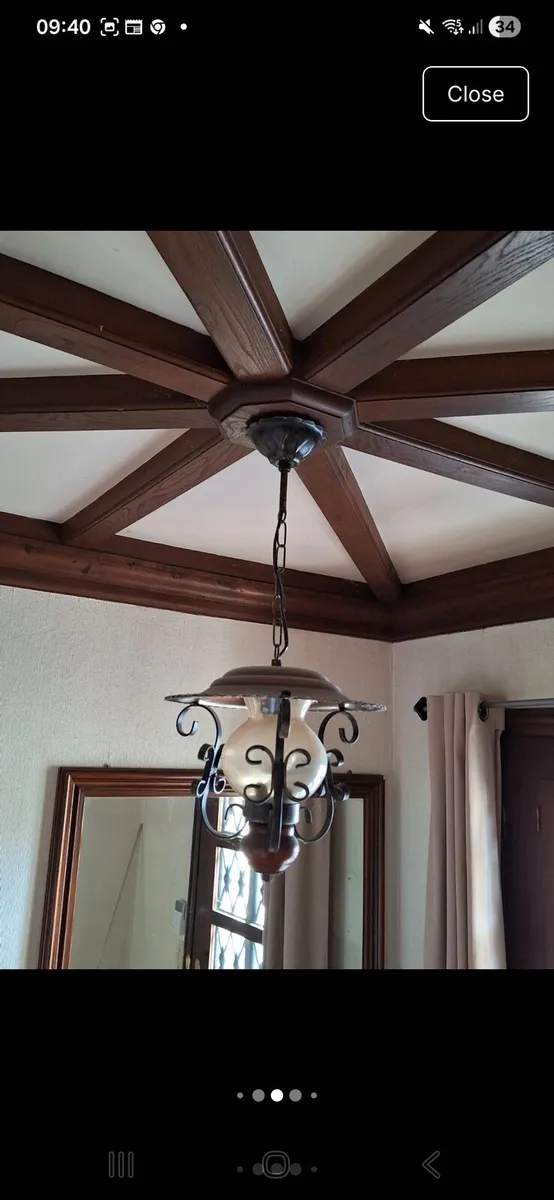 Vintage 1970s rustic pendant light - Image 4