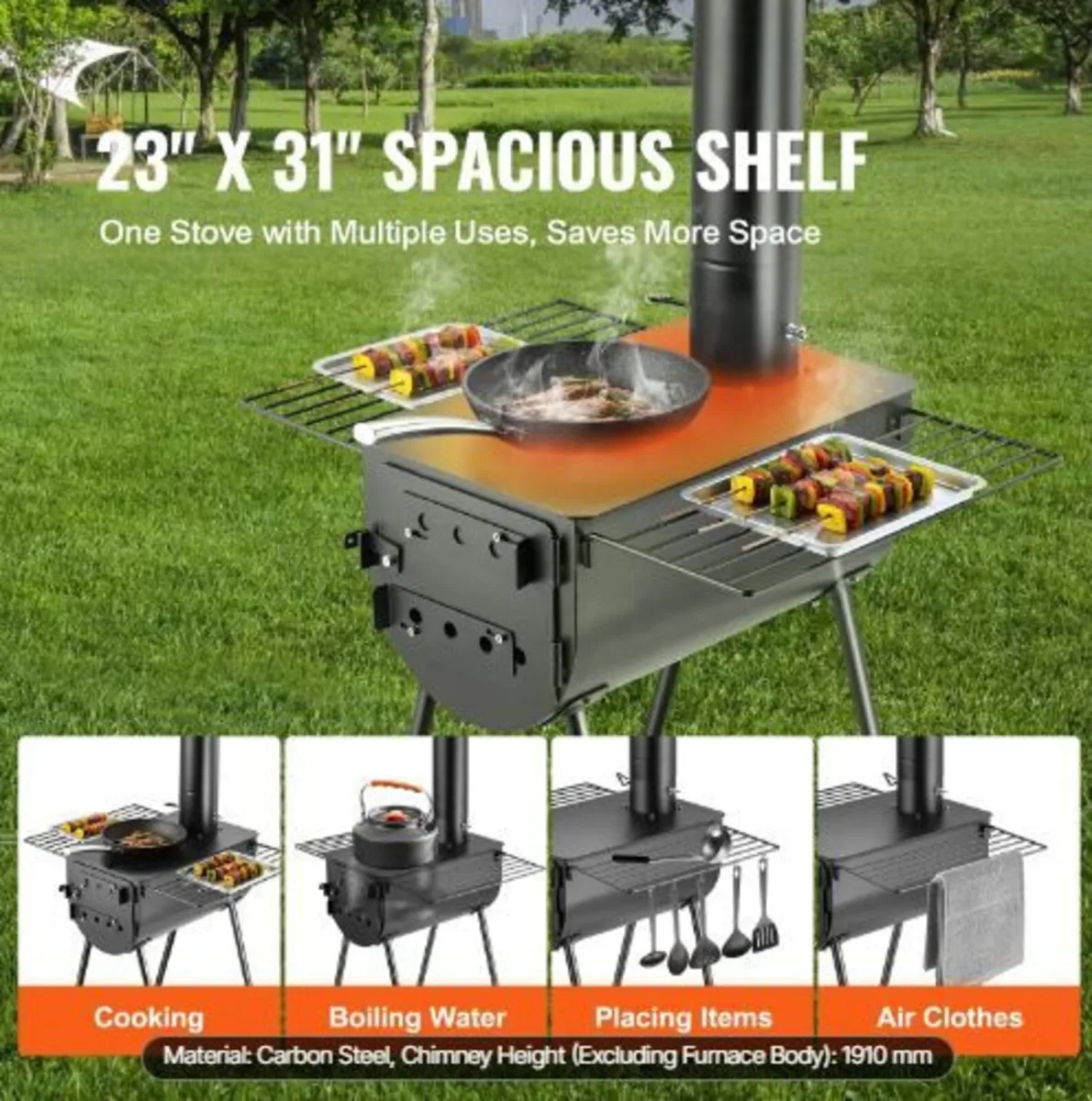 Wood Stove, 3 m, Alloy Steel Camping Tent - Image 2