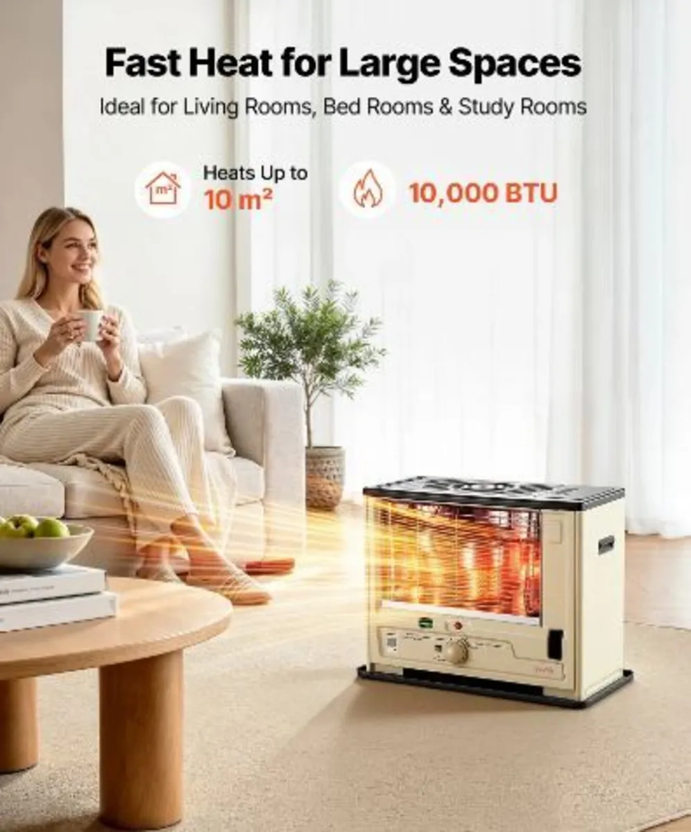 Cordless Radiant Kerosene Heater, 10000 BTU - Image 3