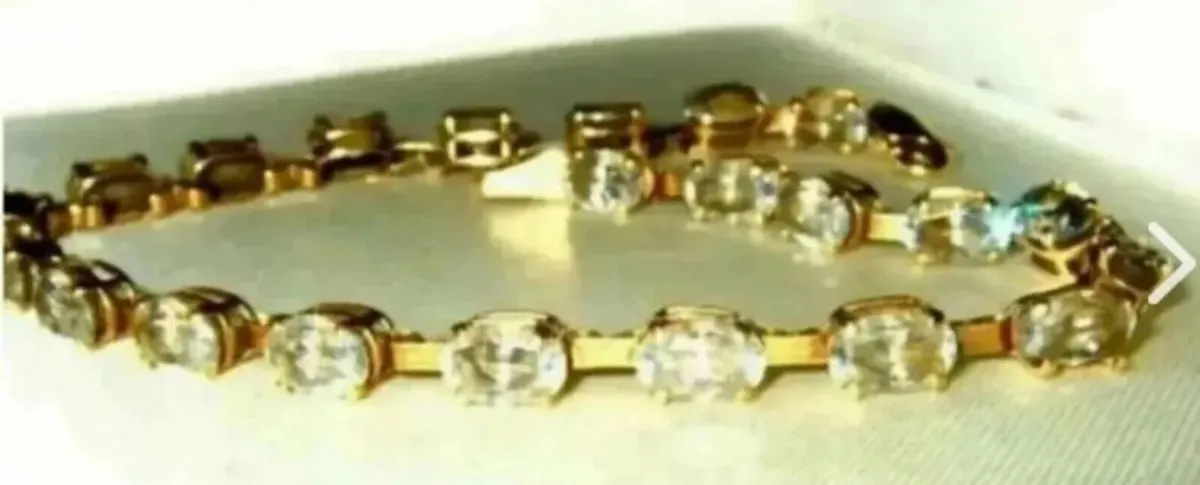 Vintage Hallmarked 14ct Gold Tennis Bracelet - Image 1