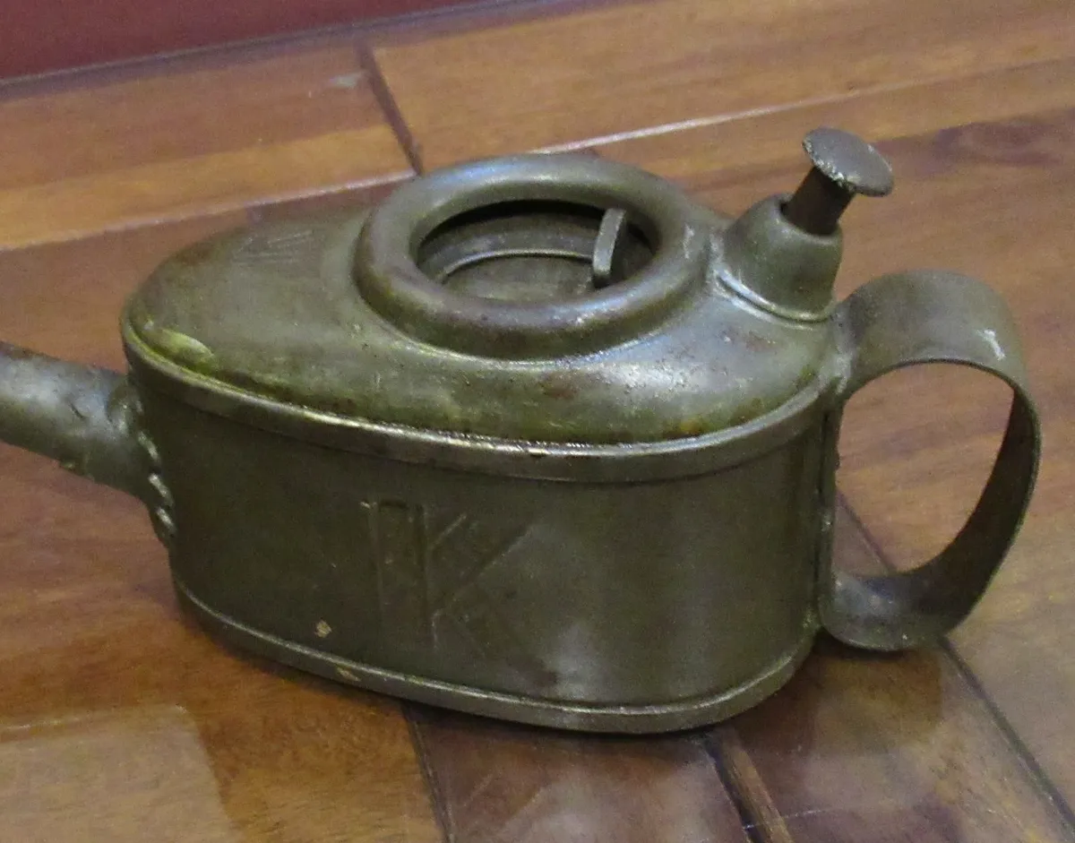 antique car vintage oil can garage cave pub RARE - Image 2