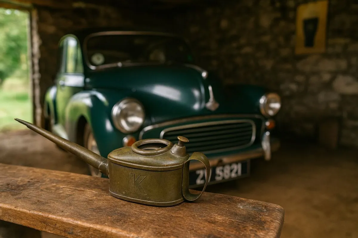 antique car vintage oil can garage cave pub RARE - Image 1