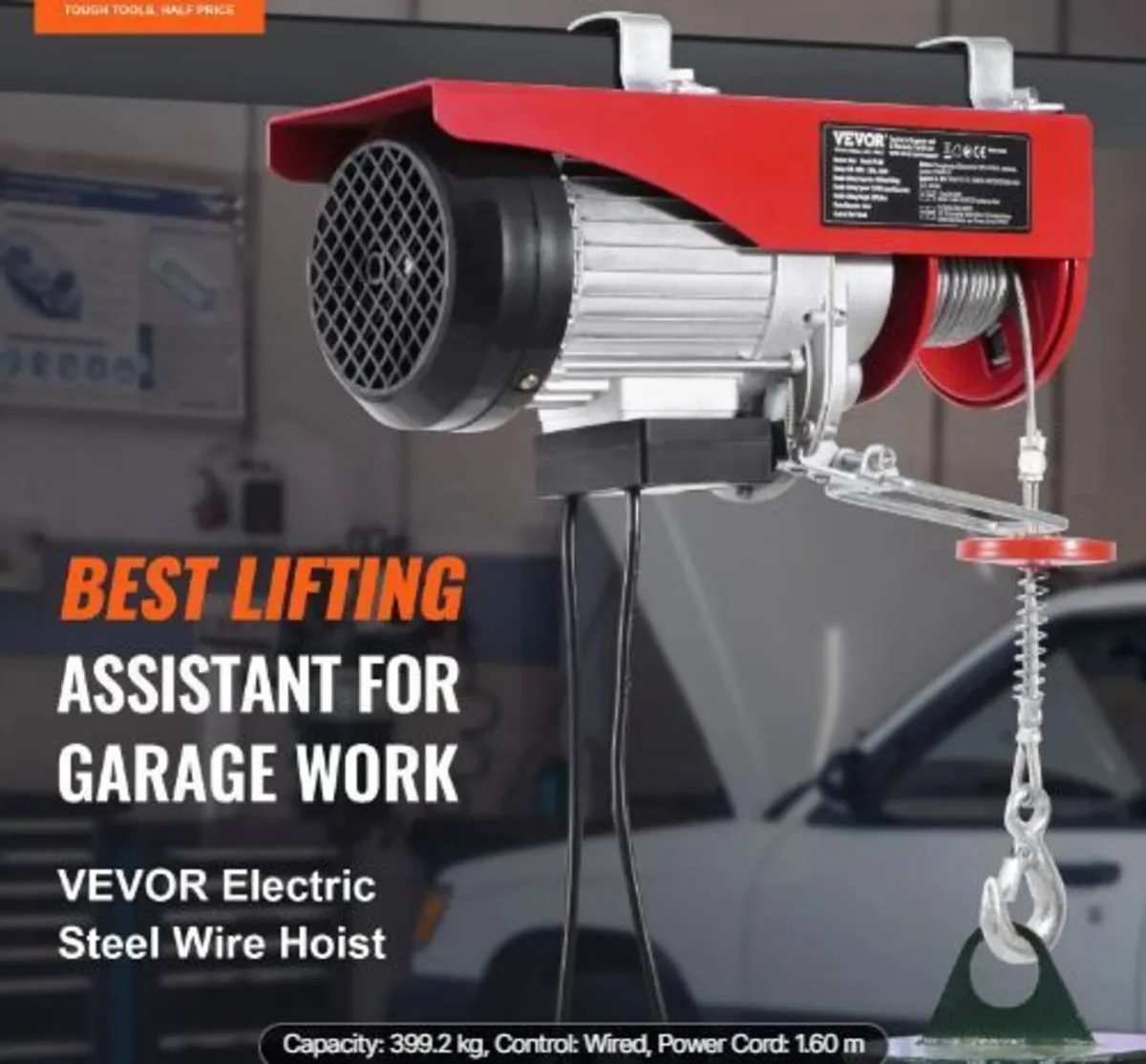 Electric Hoist, 880 lbs 230V Electric Winch - Image 3