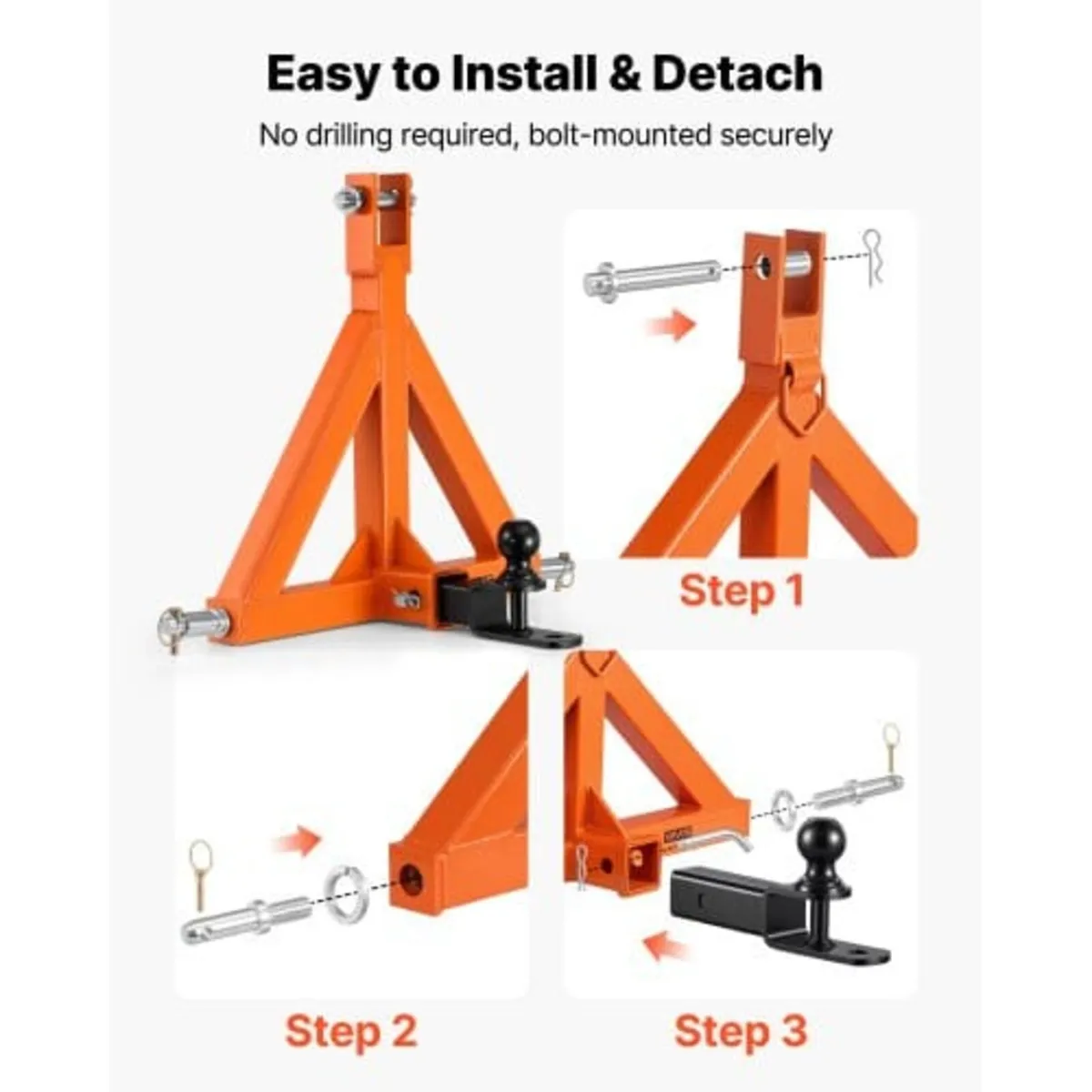 3 Point Trailer Hitch with 50.8mm Receiver, 3 Pt Q - Image 2