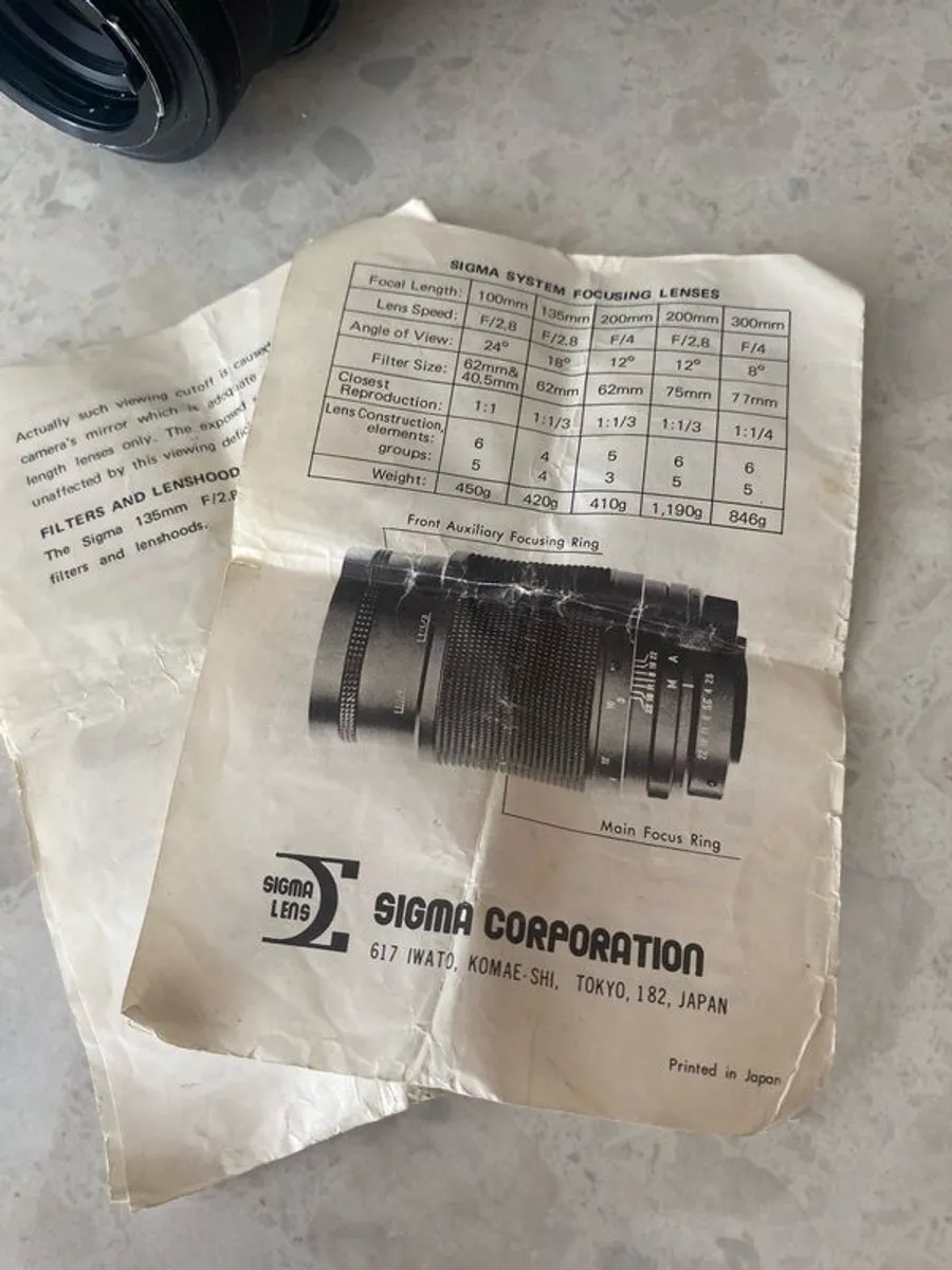 Vintage Sigma 135mm Automatic Camera Lens - Image 3