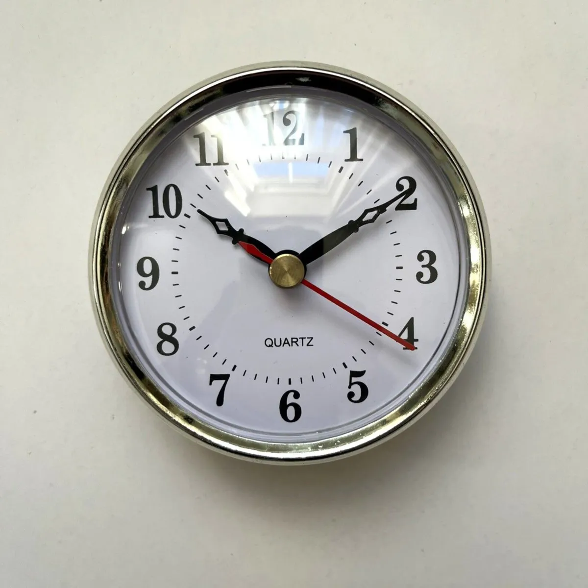 New 80mm Silver Clock Inserts, Quartz Fit-Up, Wood - Image 1