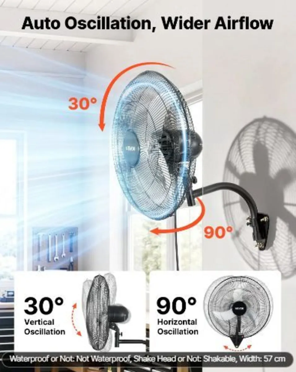 Wall Mount Fan, 500mm Wall Mounted - Image 1