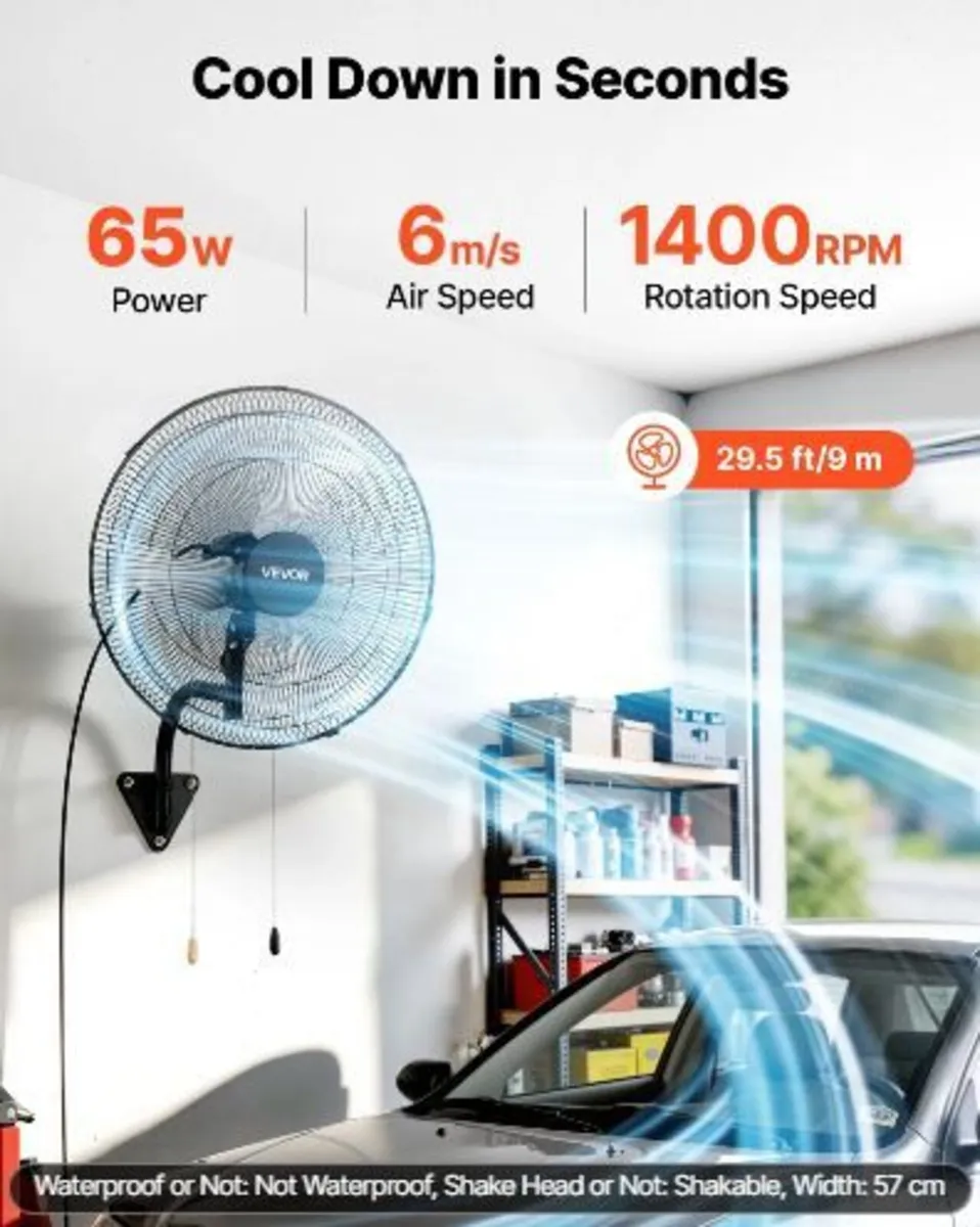 Wall Mount Fan, 500mm Wall Mounted - Image 4
