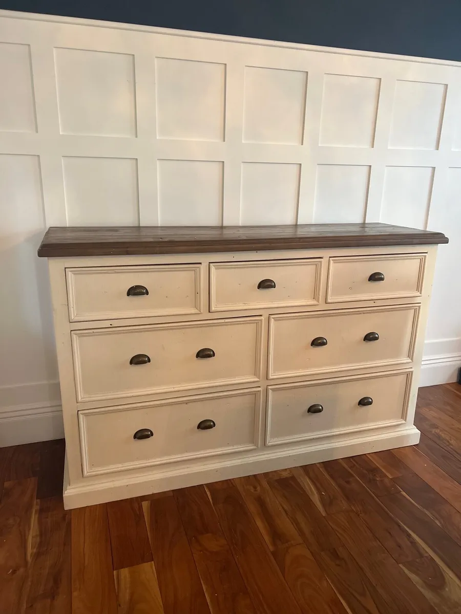 Large Two-Tone Solid Wood Chest of Drawers - Image 1