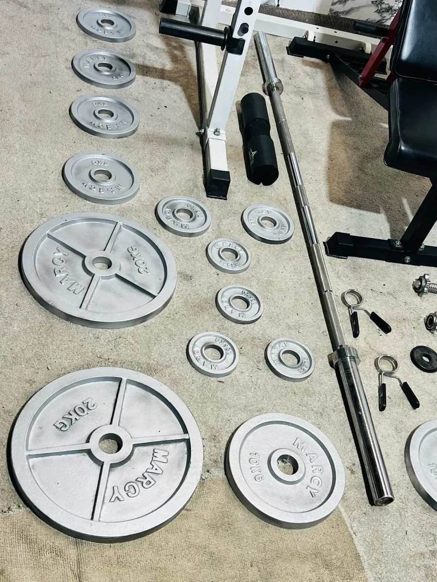HAVEY DUTY RACK 145KG OLYMPIC BAR SET BEMCH - Image 3