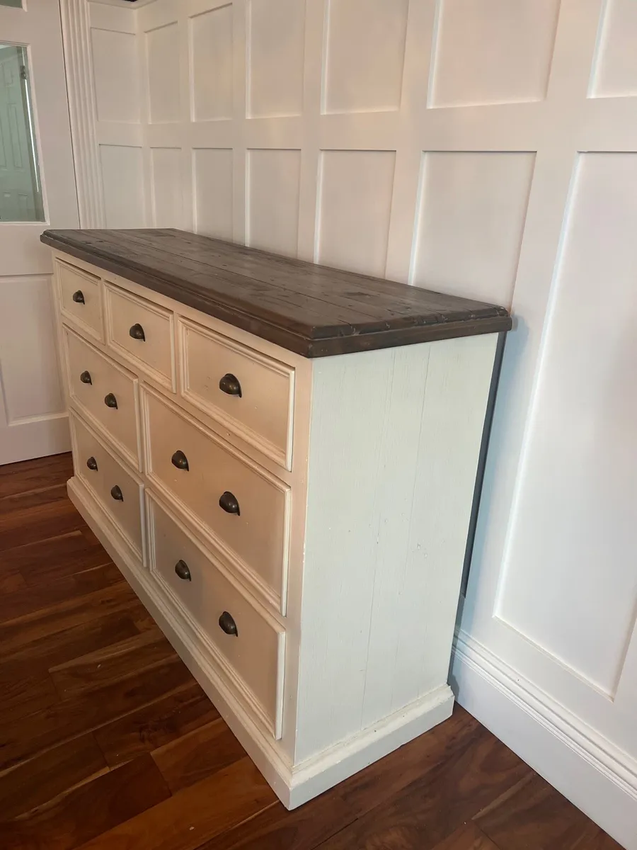 Large Two-Tone Solid Wood Chest of Drawers - Image 2
