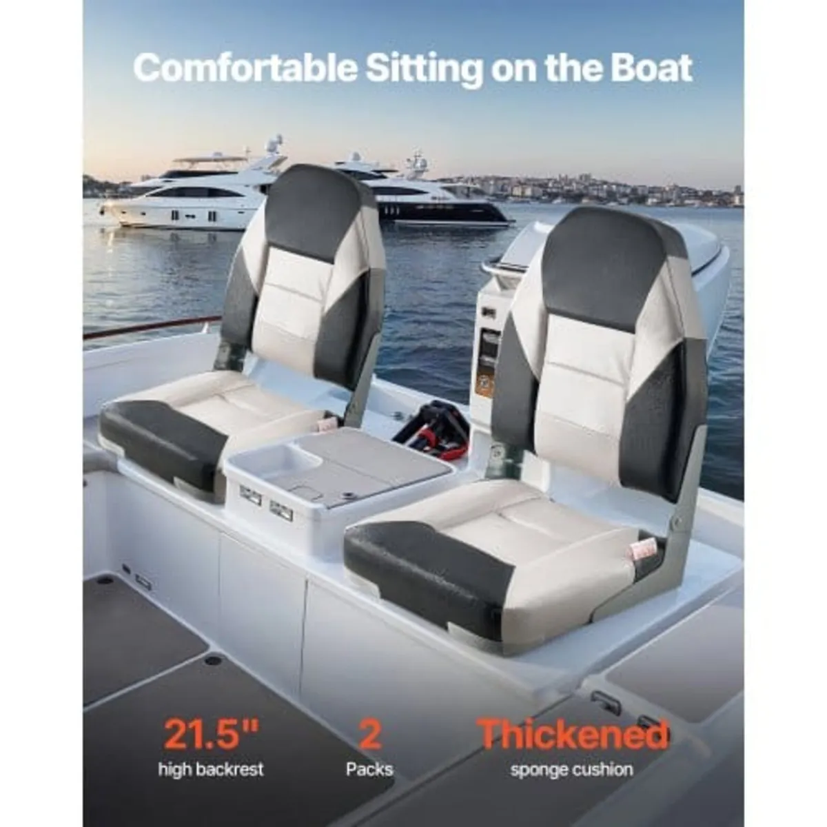 Boat Seat, High Backrest, Folding Fishing Boat Sea - Image 3