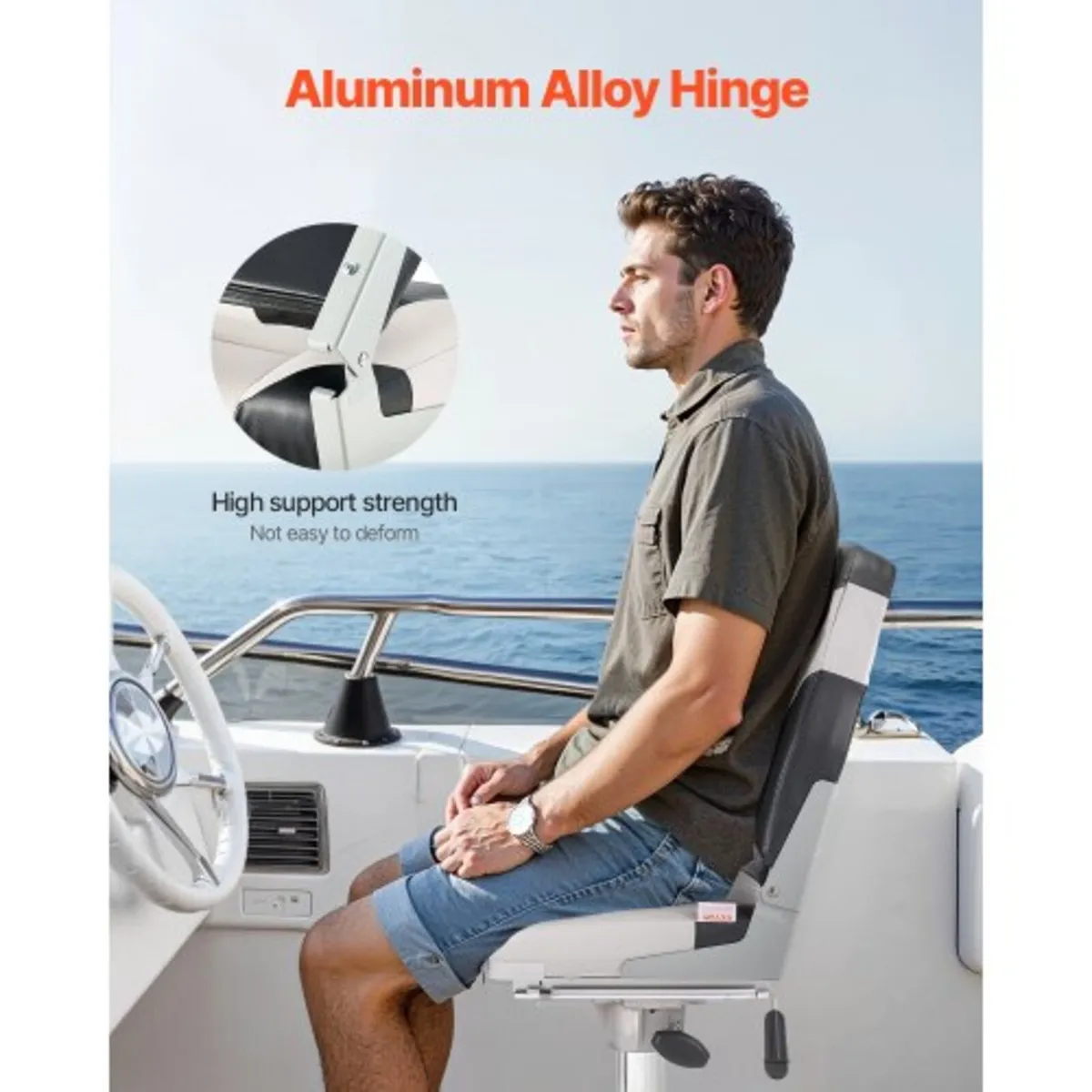 Boat Seat, High Backrest, Folding Fishing Boat Sea - Image 1