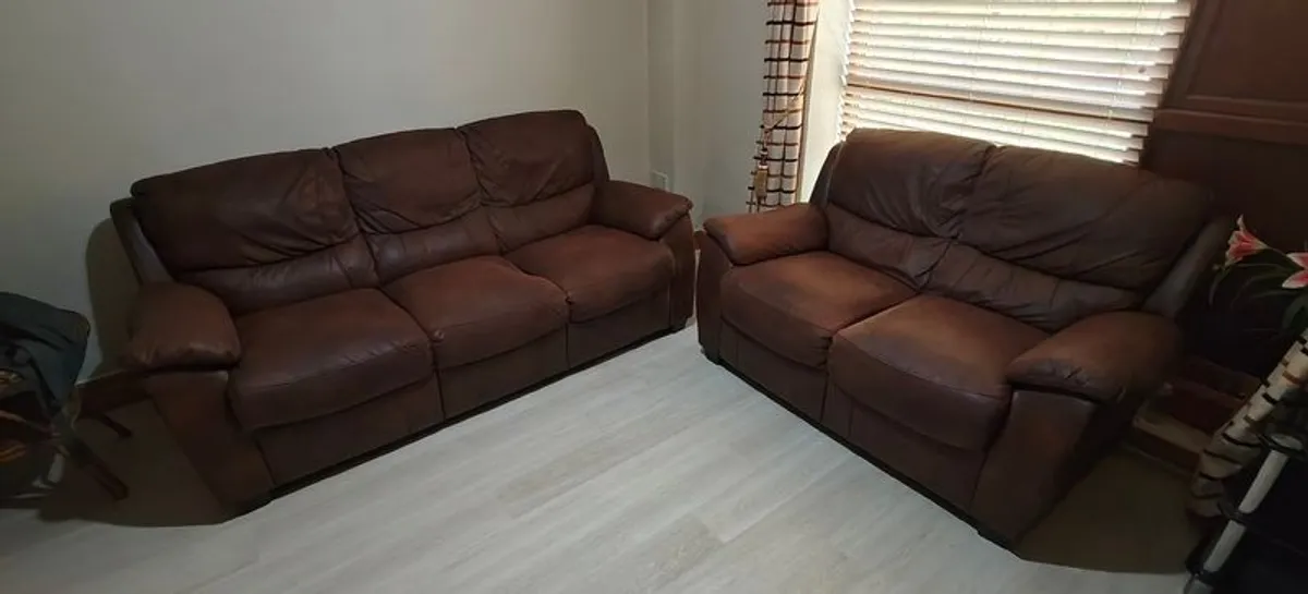 3 + 2 Brown Sofa for sale - Image 1