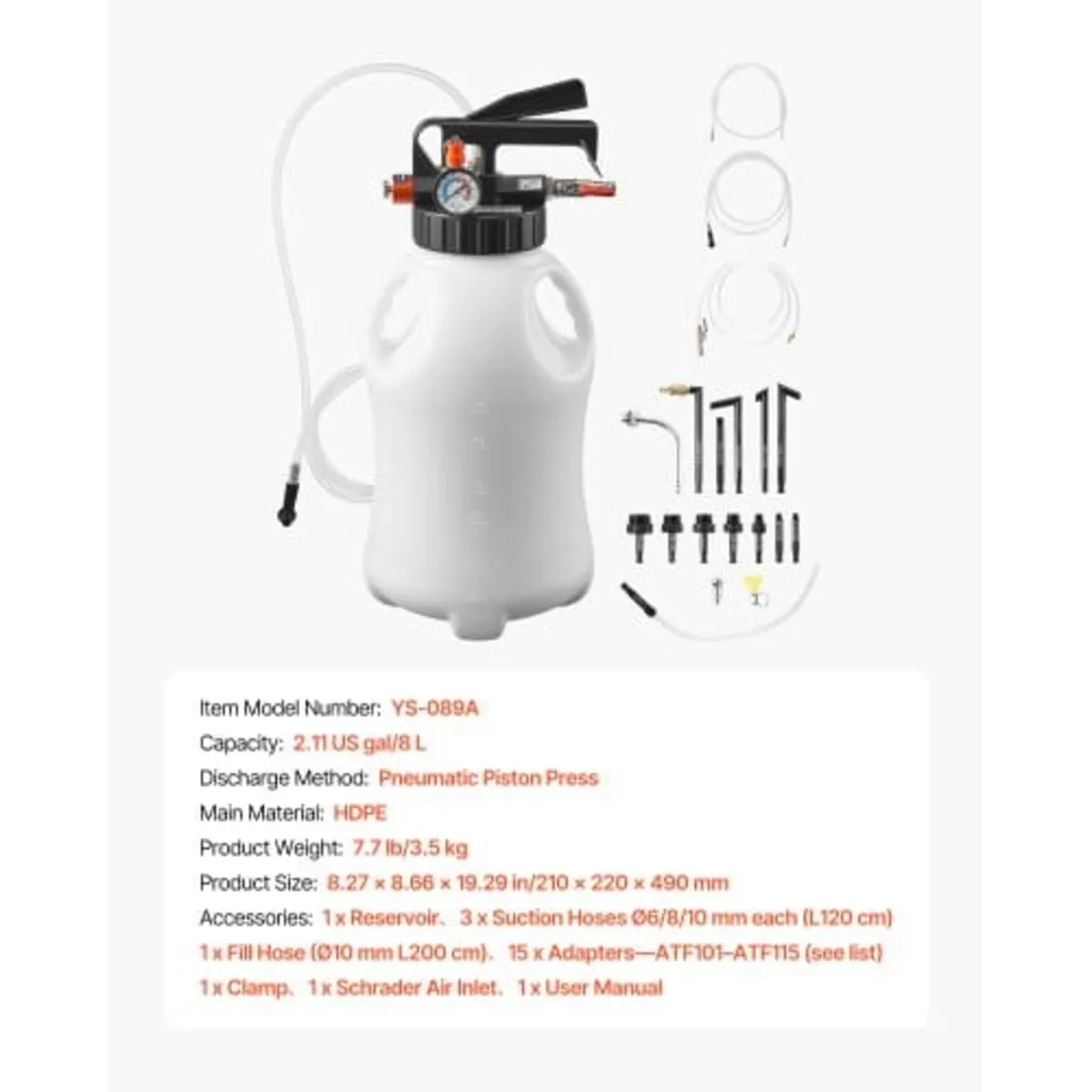 Transmission Fluid Pump, 8 L Capacity, Pneumatic O - Image 4