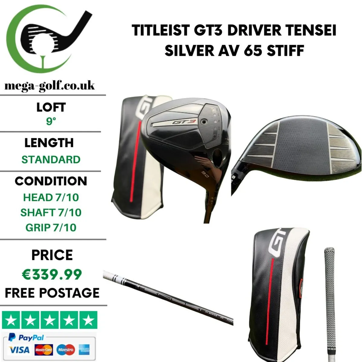 Titleist GT3 Driver / 9° / Stiff - Image 1