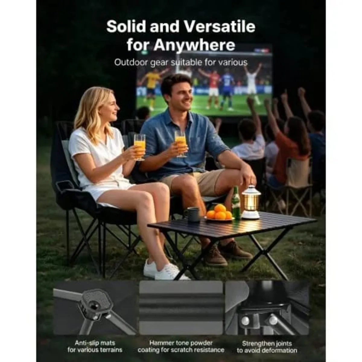 Double Camping Chair, Oversized Two Person Camp Ch - Image 3