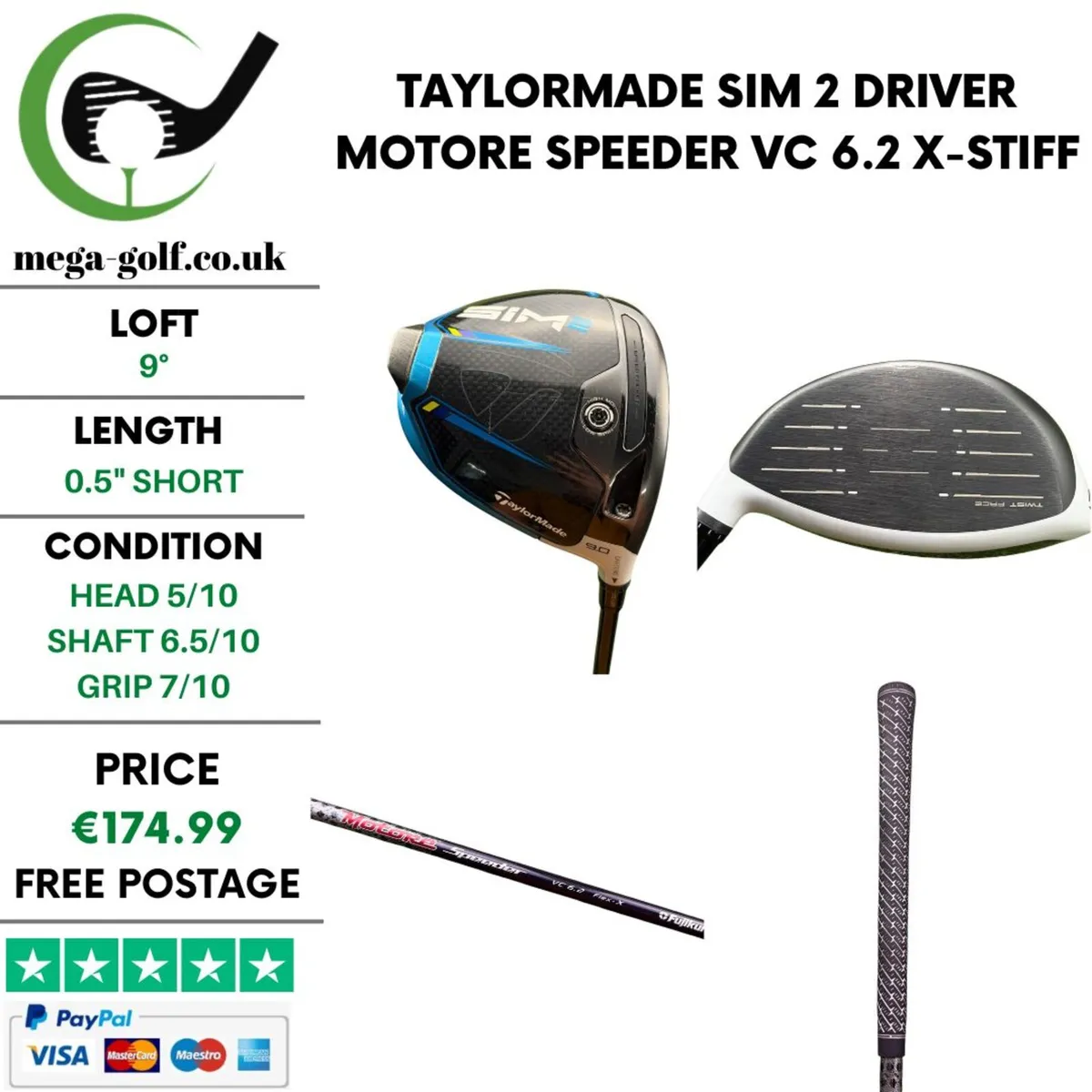 Taylormade Sim 2 Driver / 9° / X-Stiff - Image 1