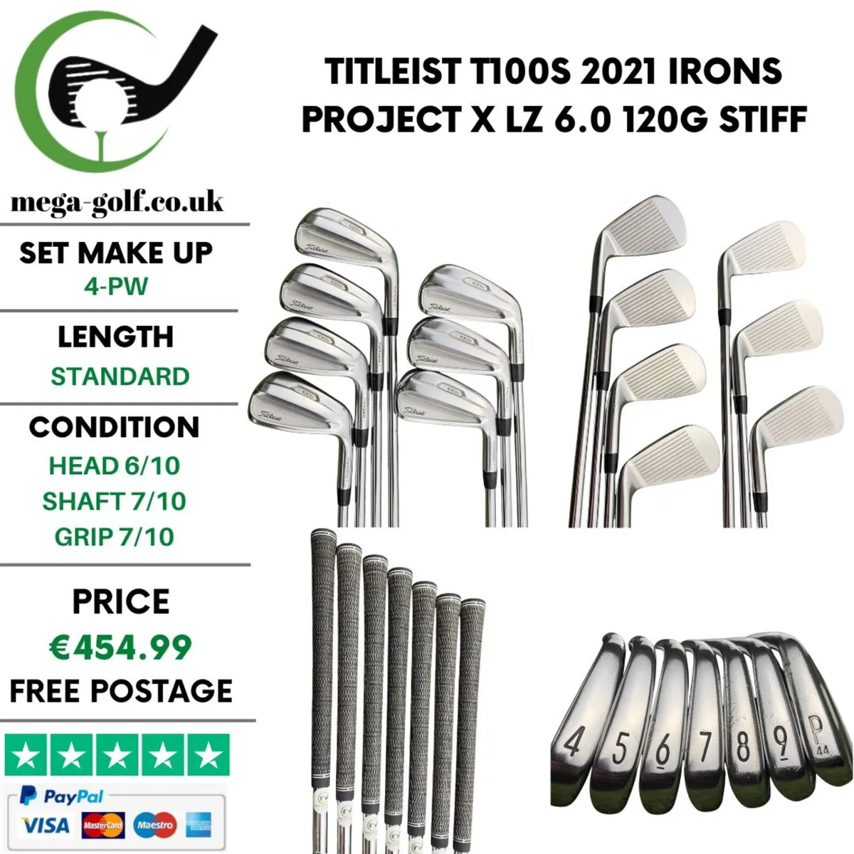 Titleist T100S 2021 Irons / 4-Pw / Stiff - Image 1