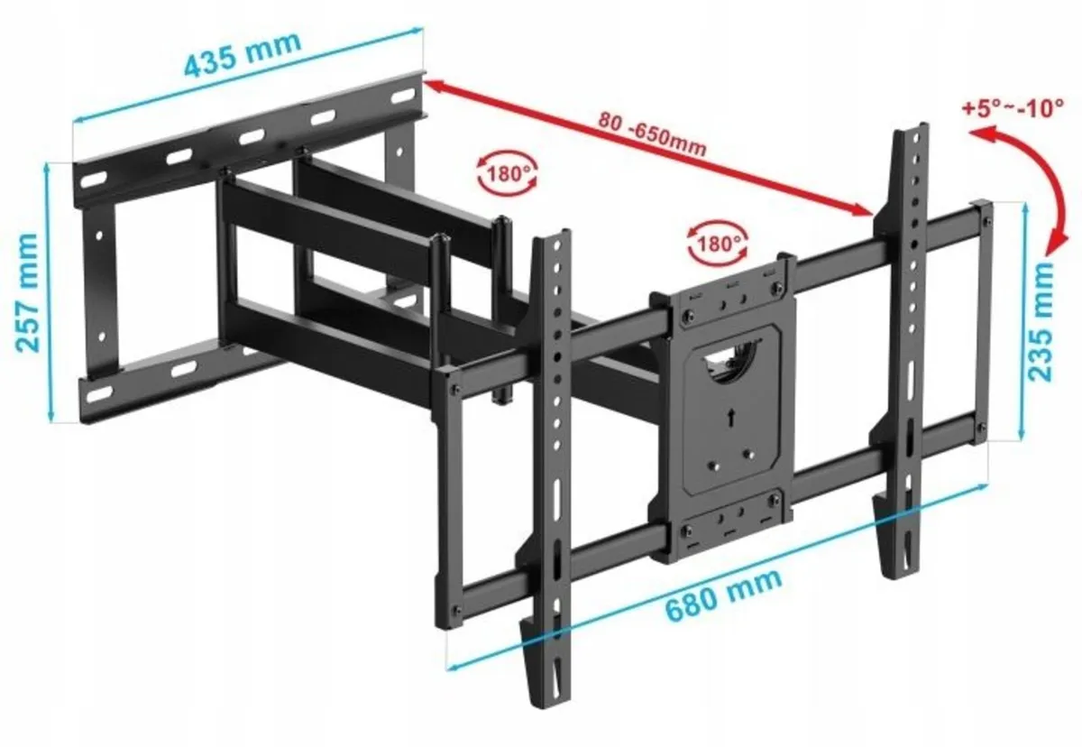 Tv Wall Mount Bracket Swivel Full Motion 32"-65" - Image 2