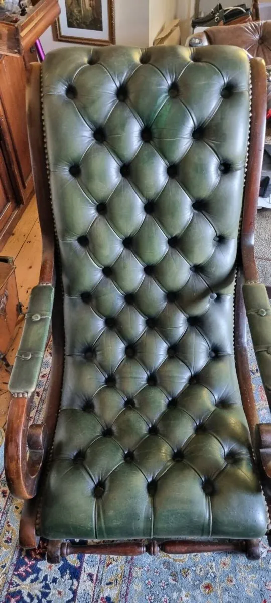 Leather library armchair - Image 3