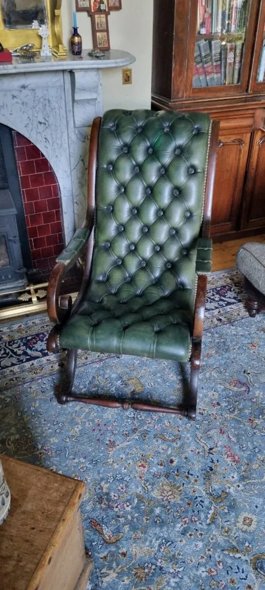 Leather library armchair - Image 2