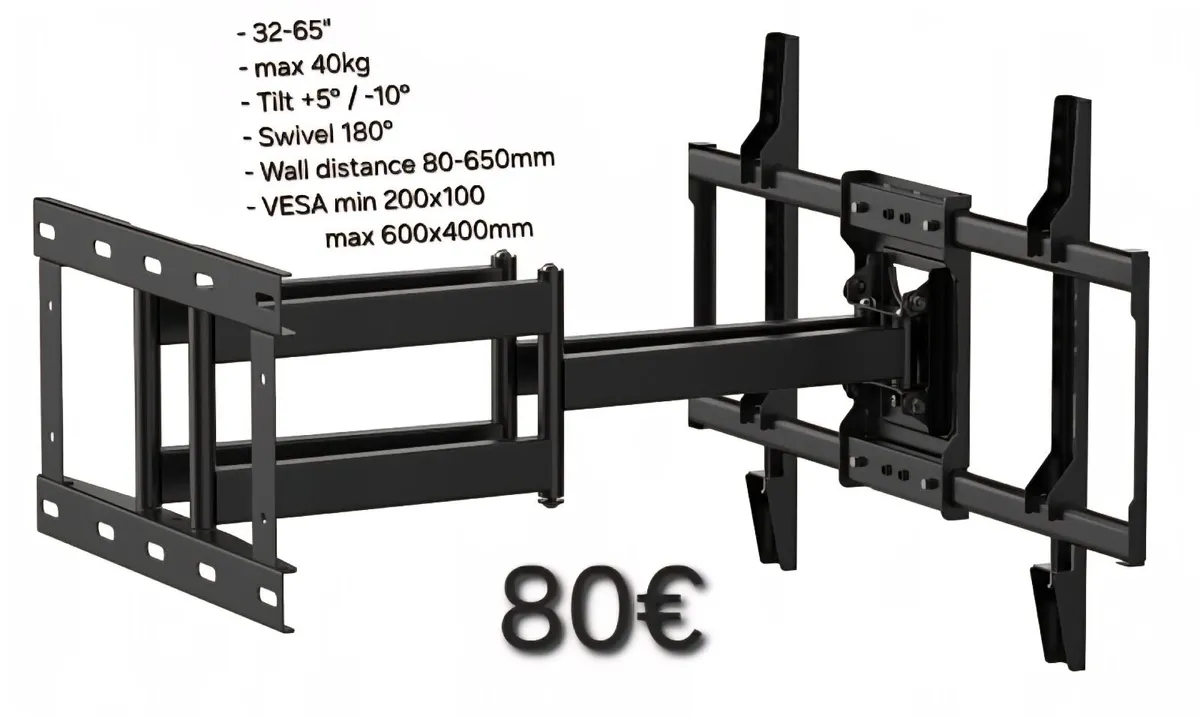 Tv Wall Mount Bracket Swivel Full Motion 32"-65" - Image 1