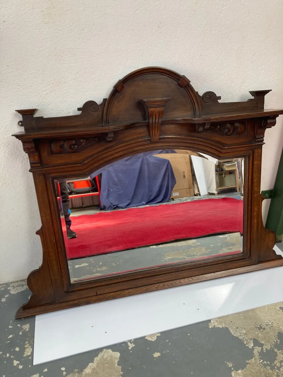 Edwardian ovemantle with original beveled mirror - Image 3