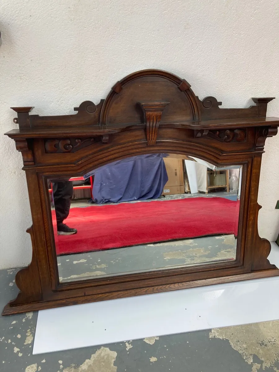 Edwardian ovemantle with original beveled mirror - Image 1