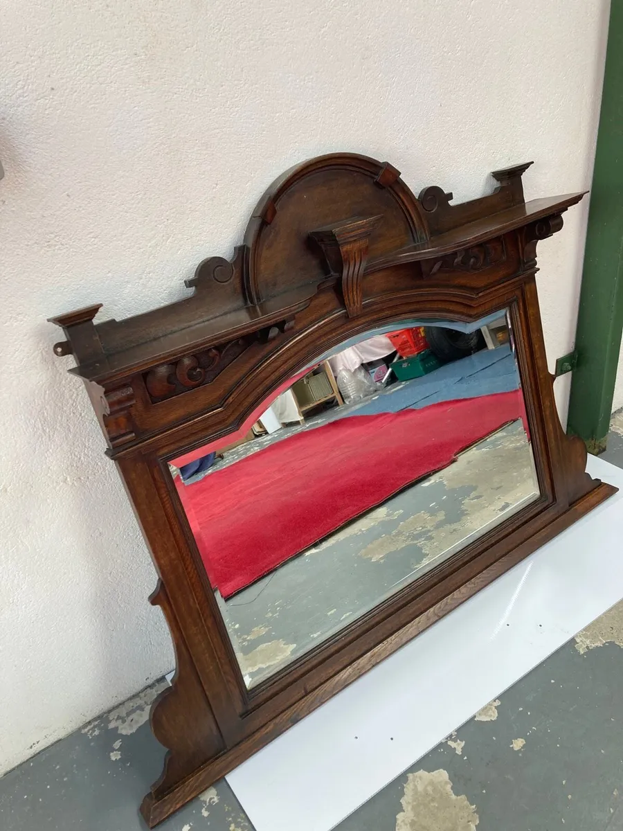 Edwardian ovemantle with original beveled mirror - Image 2