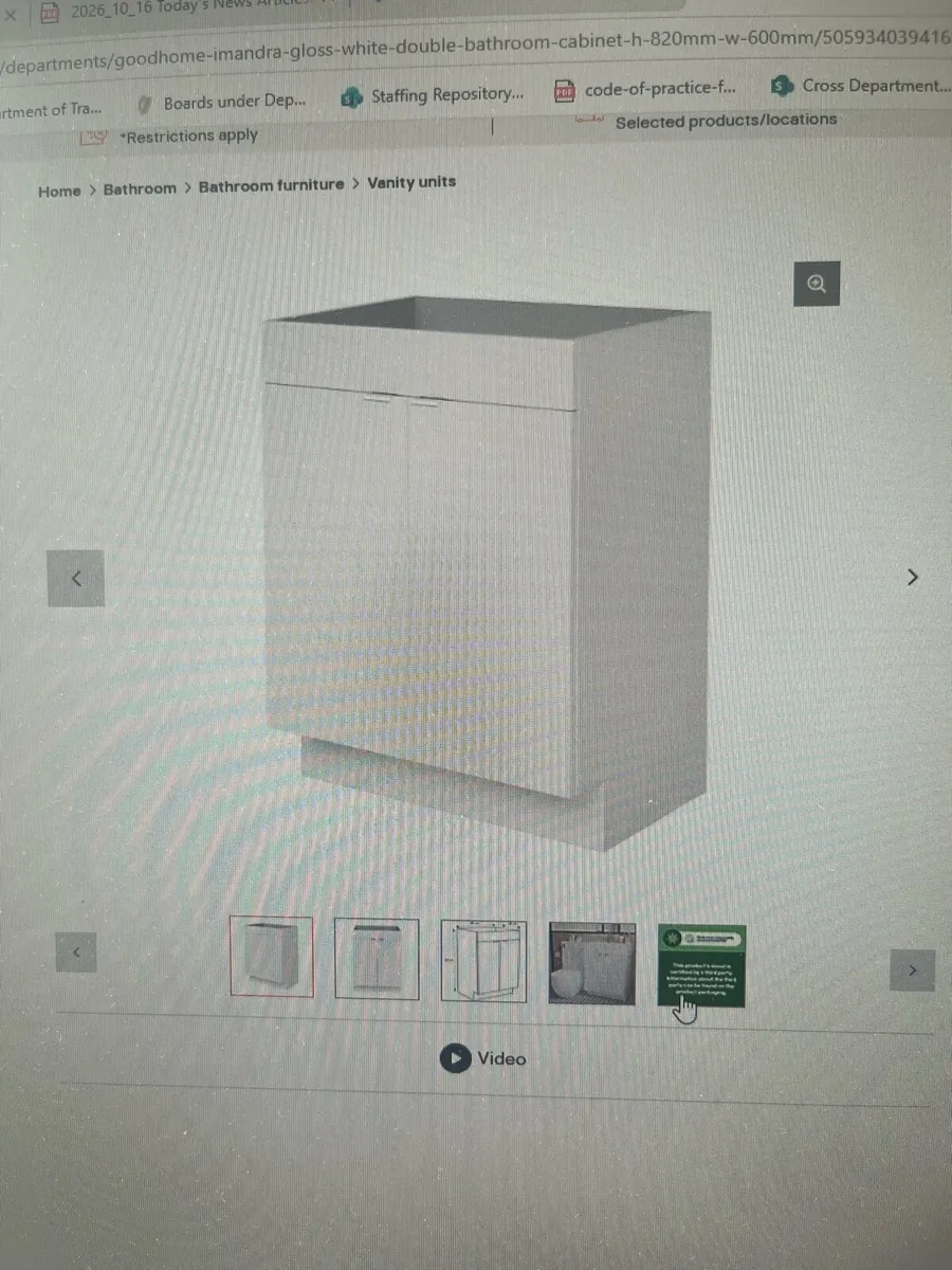 Bathroom vanity unit, still in box - Image 1