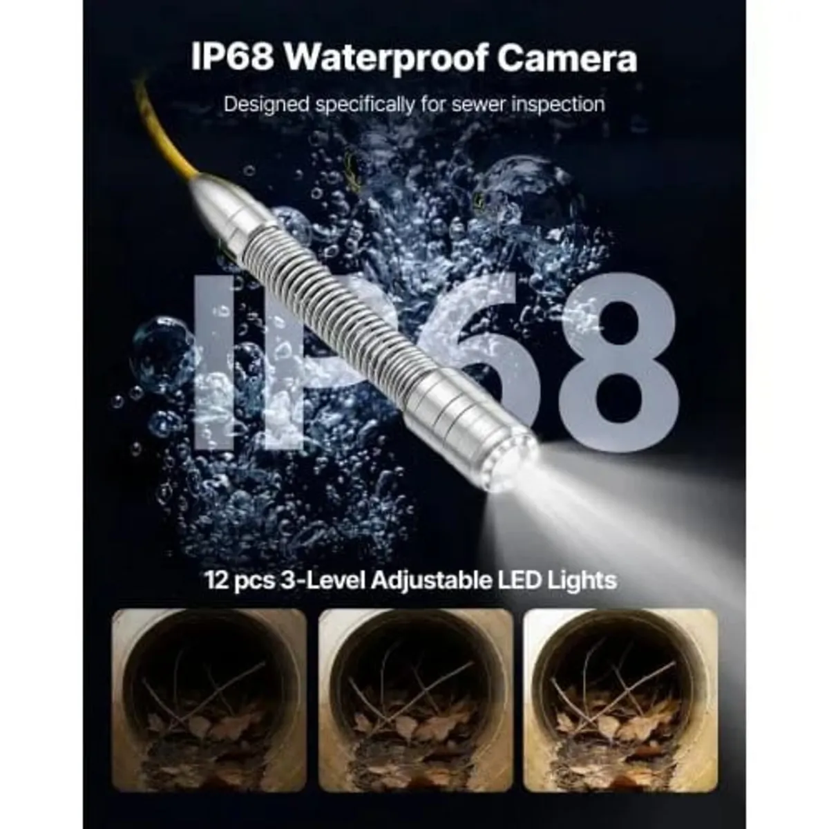 2026 Upgraded Sewer Camera with WiFi, 50m Drain Pi - Image 3