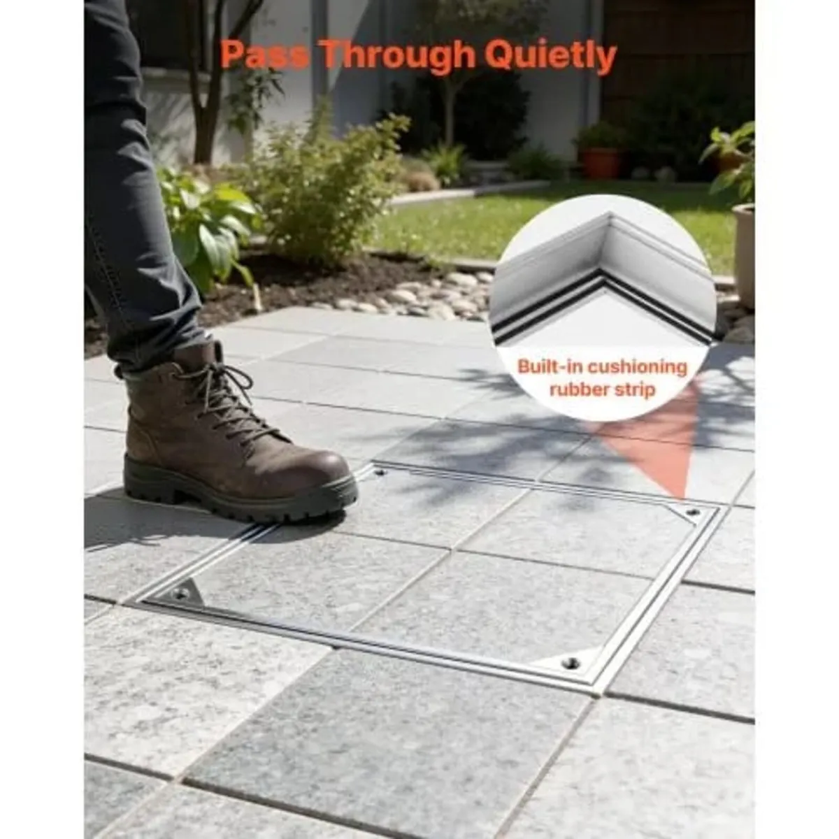 Manhole Cover with Frame, 500 x 500mm Invisible Re - Image 3