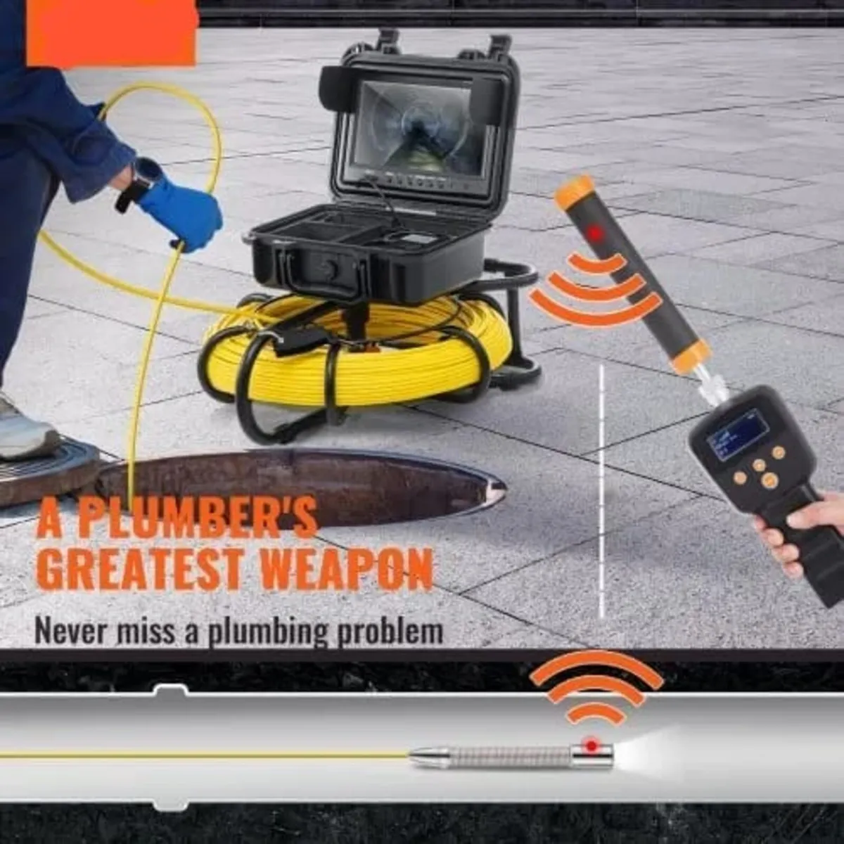 Sewer Camera Pipe Inspection Camera w/ 512hz Sonde - Image 3