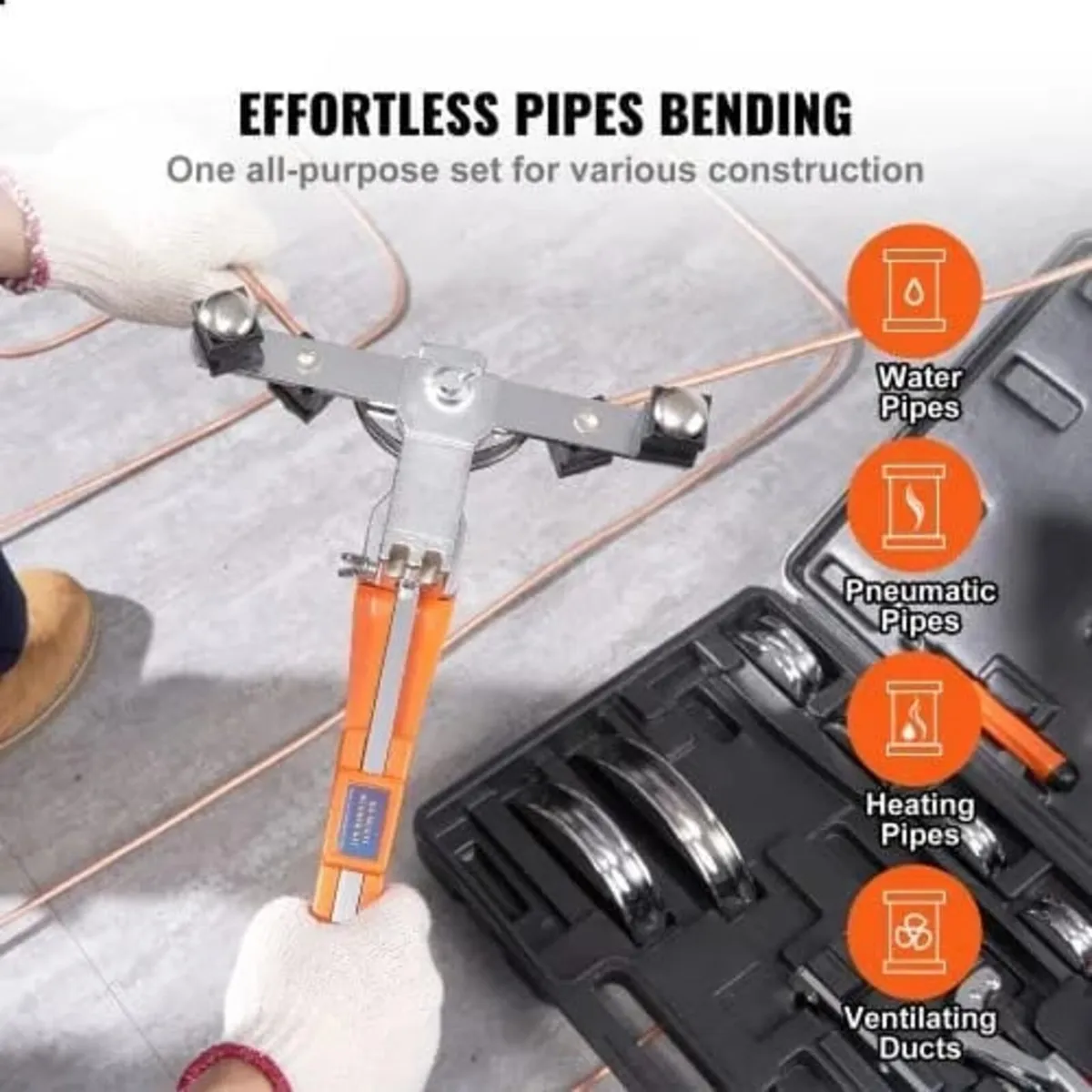 Pipe Tube Bender, 6.4mm-22.2mm Ratcheting Tubing B - Image 3