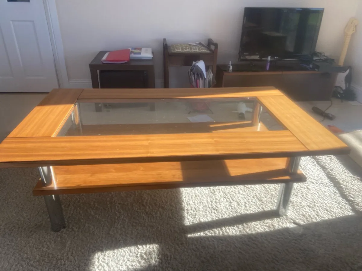 Walnut Living Room Coffee Table - Image 2