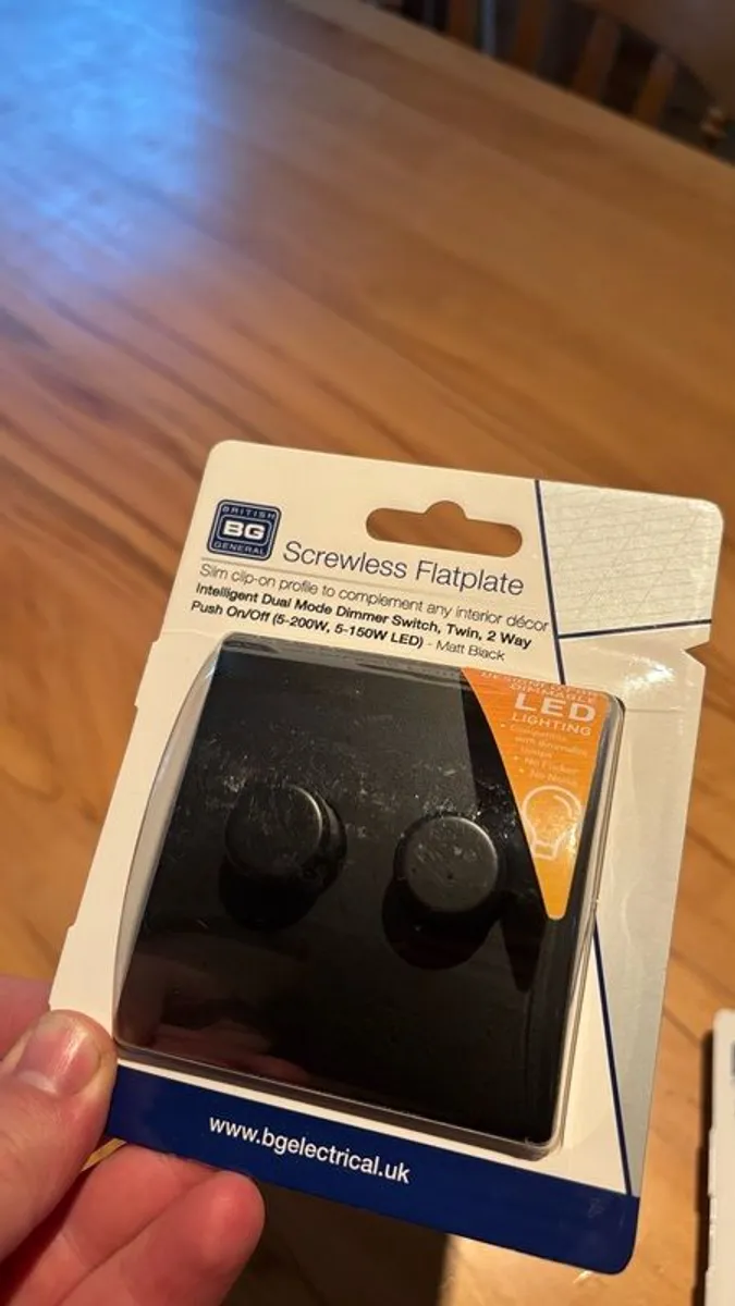 BG Black Double dimmer and double socket - Image 2