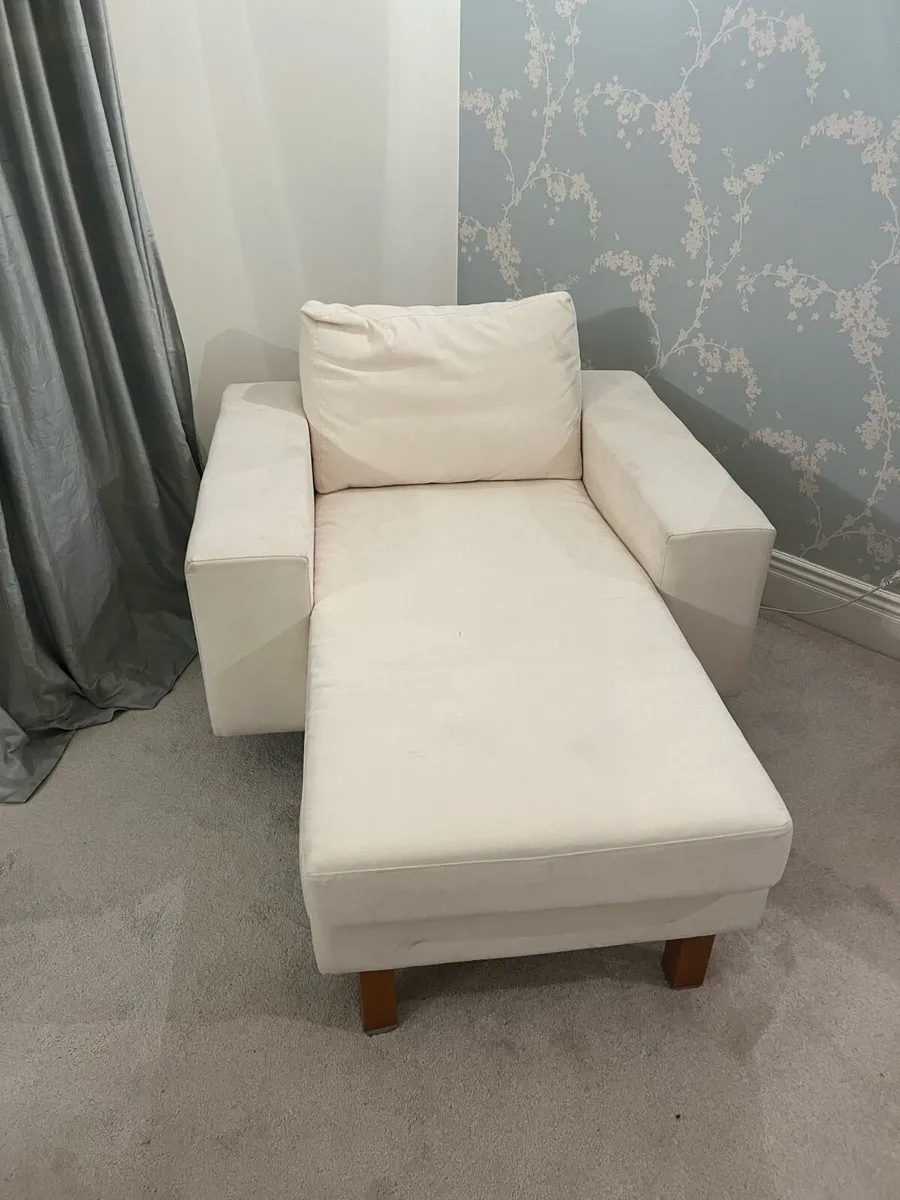 BoConcept Cream Suede Chaise Longue - Image 1
