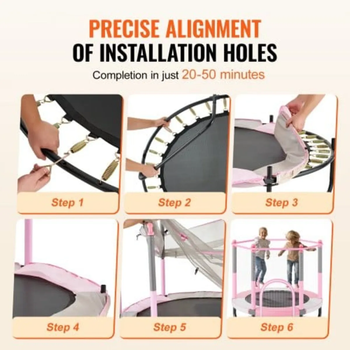 60" Kids Trampoline, 5FT Indoor Outdoor Trampoline - Image 4