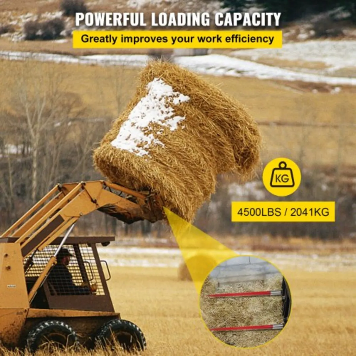 Pair Hay Spear 49" Bale Spear 3000 lbs Capacity, B - Image 3