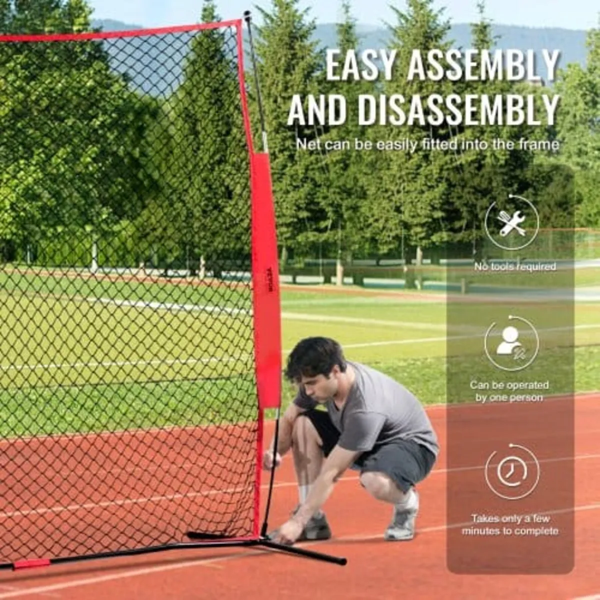 Barricade Backstop Net, 7x7 ft Ball Sports Barrier - Image 3