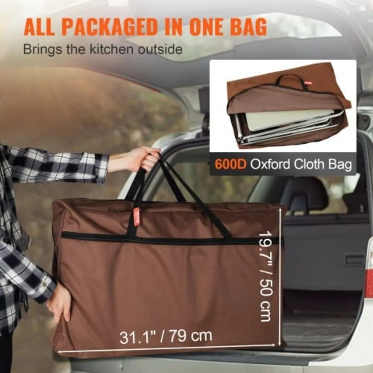 Camping Kitchen Table, Folding Outdoor Cooking Tab - Image 2