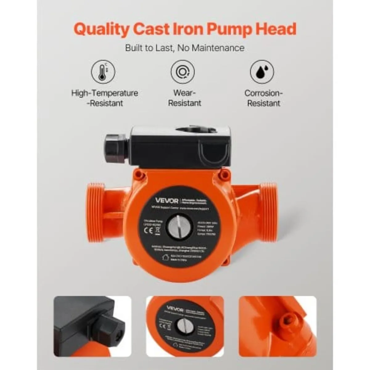 LPS32-8S/180 Cast Iron Circulator Pump, 3/8 HP, 22 - Image 3