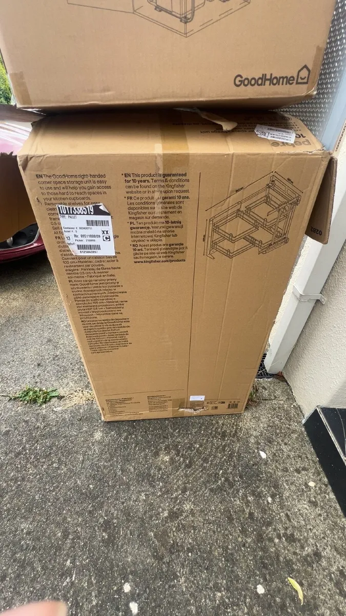 Kitchen parts - right sided corner unit and bins - Image 2